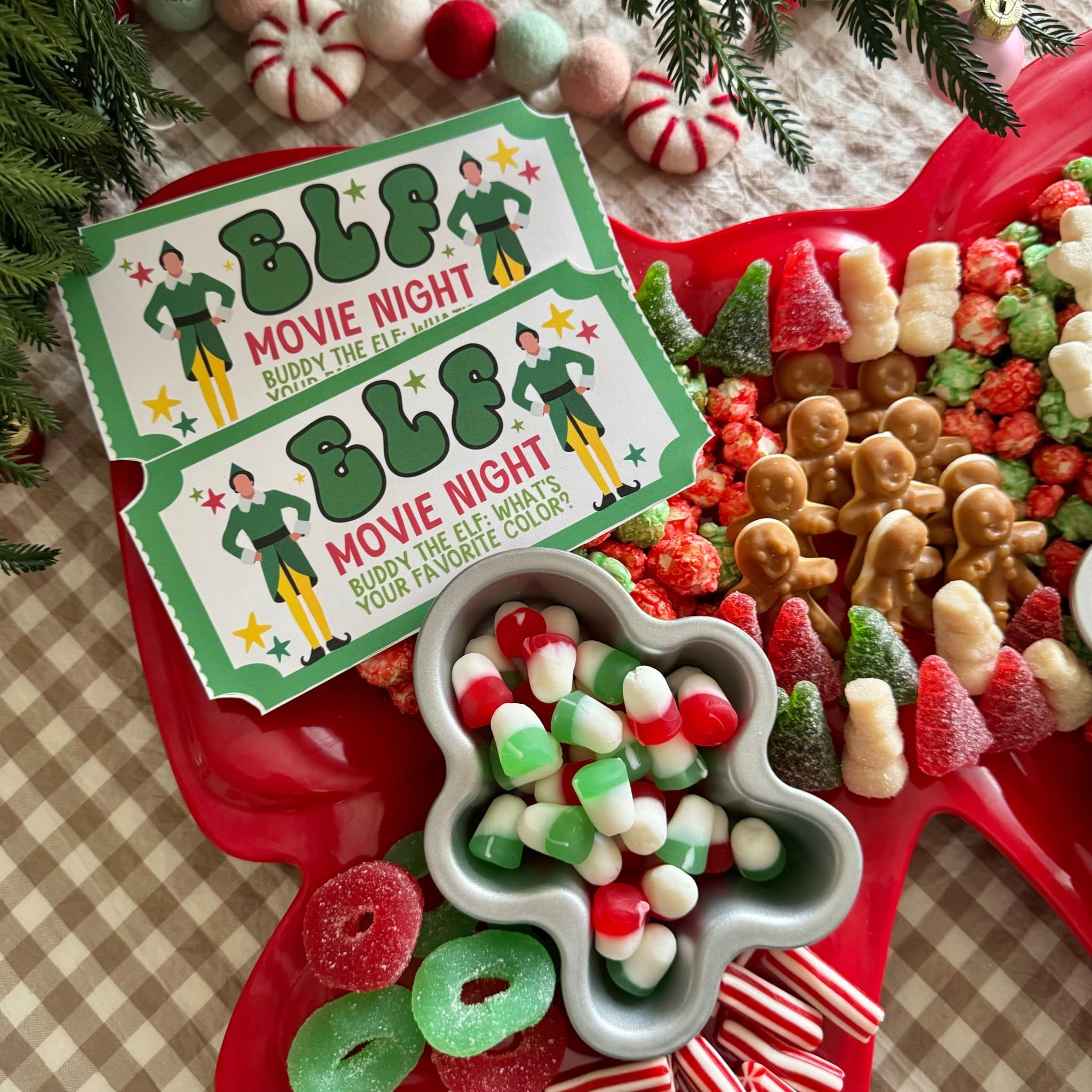 The cutest little setup for an Elf movie night! Grab some favorite snacks and make a charcuterie board. Grab the free ticket on my IG page.

#LTKSeasonal #LTKHoliday #LTKHome