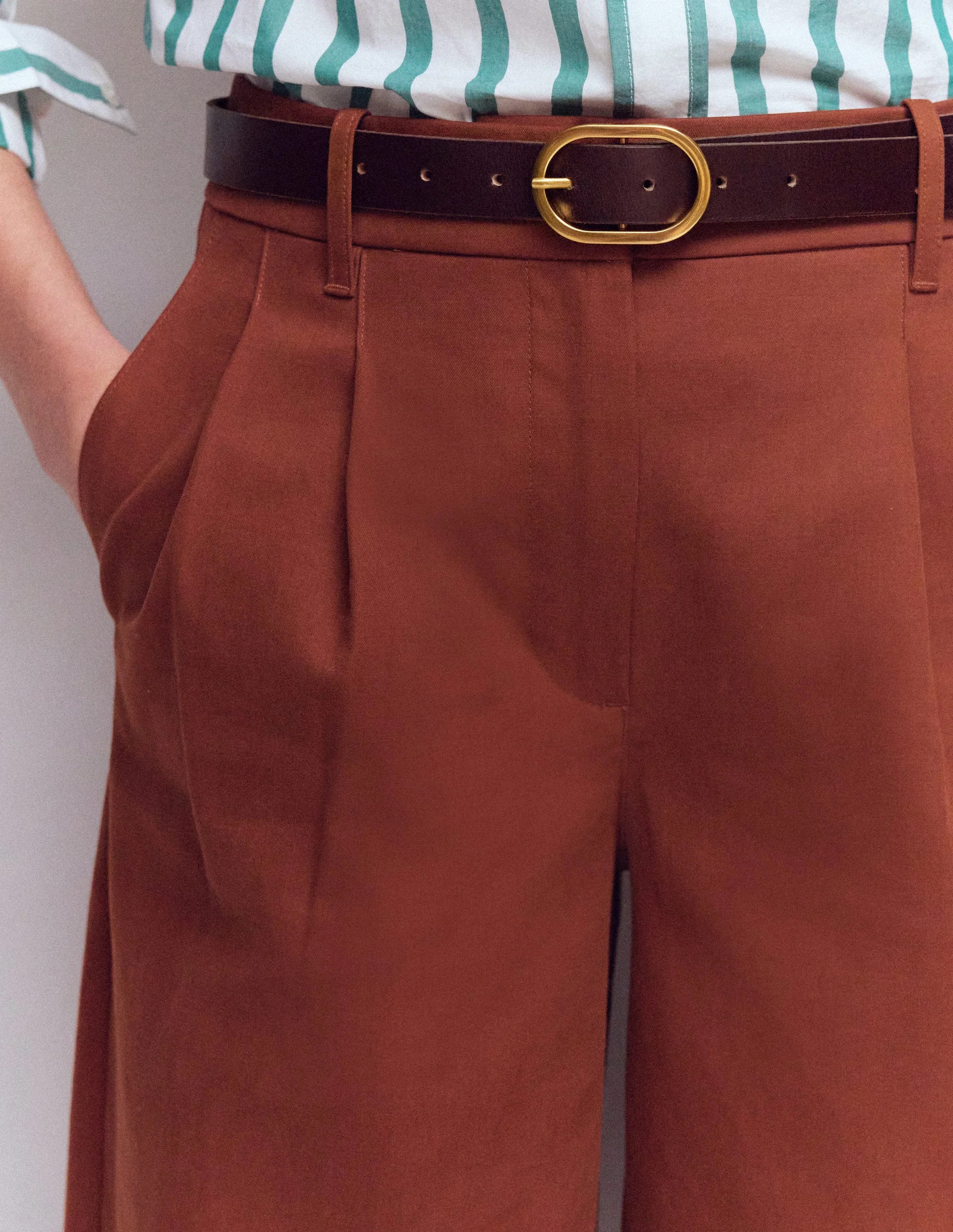 Classic Leather Belt-Bitter Choc | Boden UK
