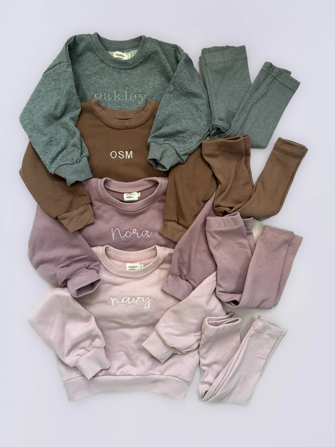 Personalized Embroidered Oversized Crewneck Sweatshirt Ribbed Legging Matching Set - Infant Toddl... | Etsy (US)