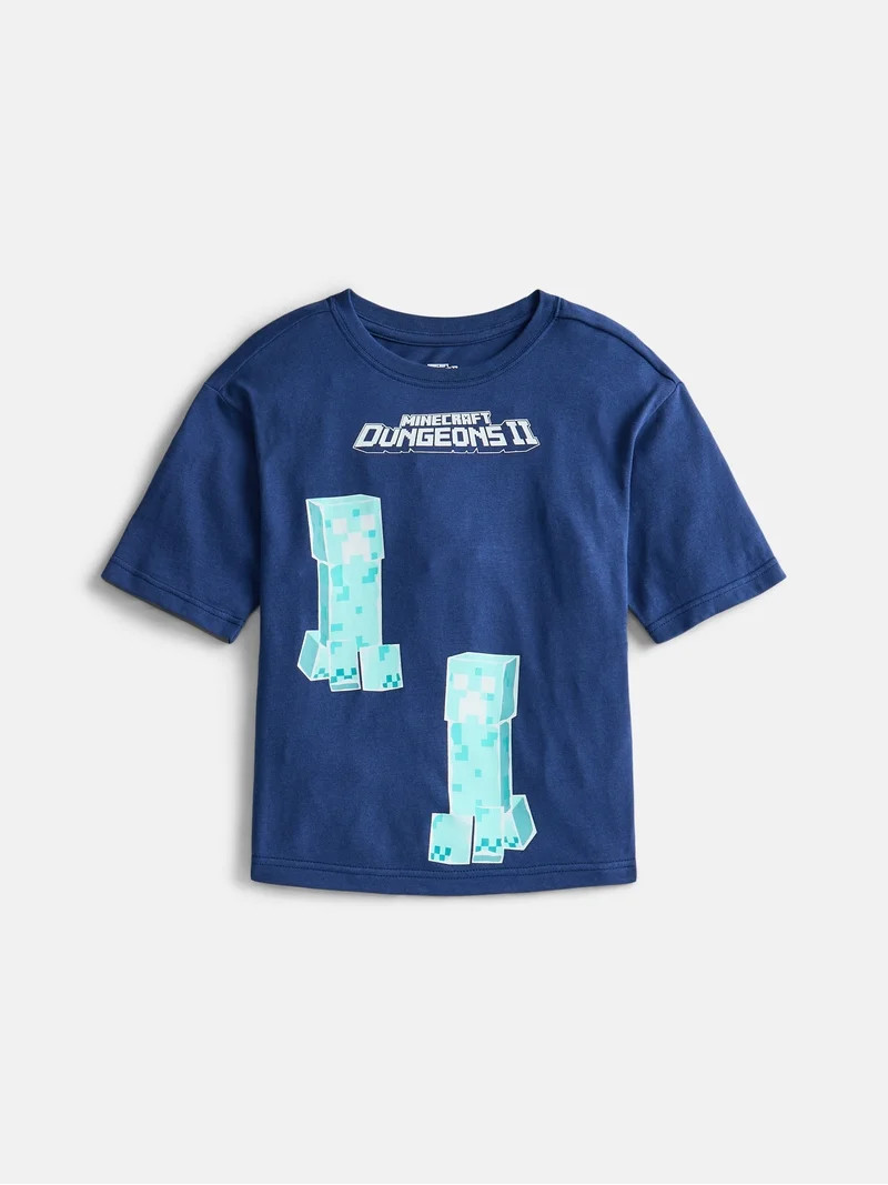 Minecraft Boy\u2019s Dungeons II Graphic Tee with Short Sleeves, Sizes 4-18 | Walmart (US)