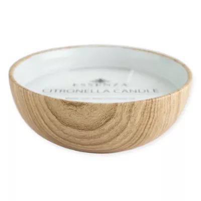 Essenza 17 oz. Citronella Candle in Ceramic Wood Bowl | Bed Bath & Beyond