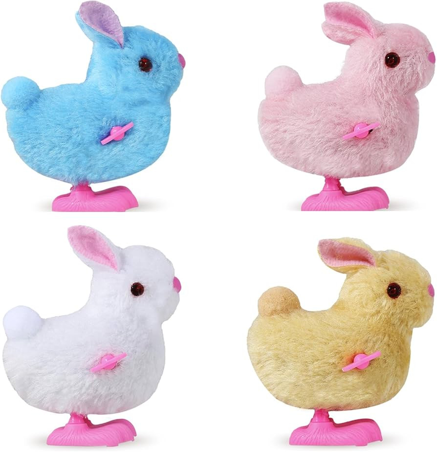 Chick Bunny Wind Up Toys for Kids, 4 PCS Clockwork Novelty Jumping Hopping Toy for Easter Egg Hun... | Amazon (US)