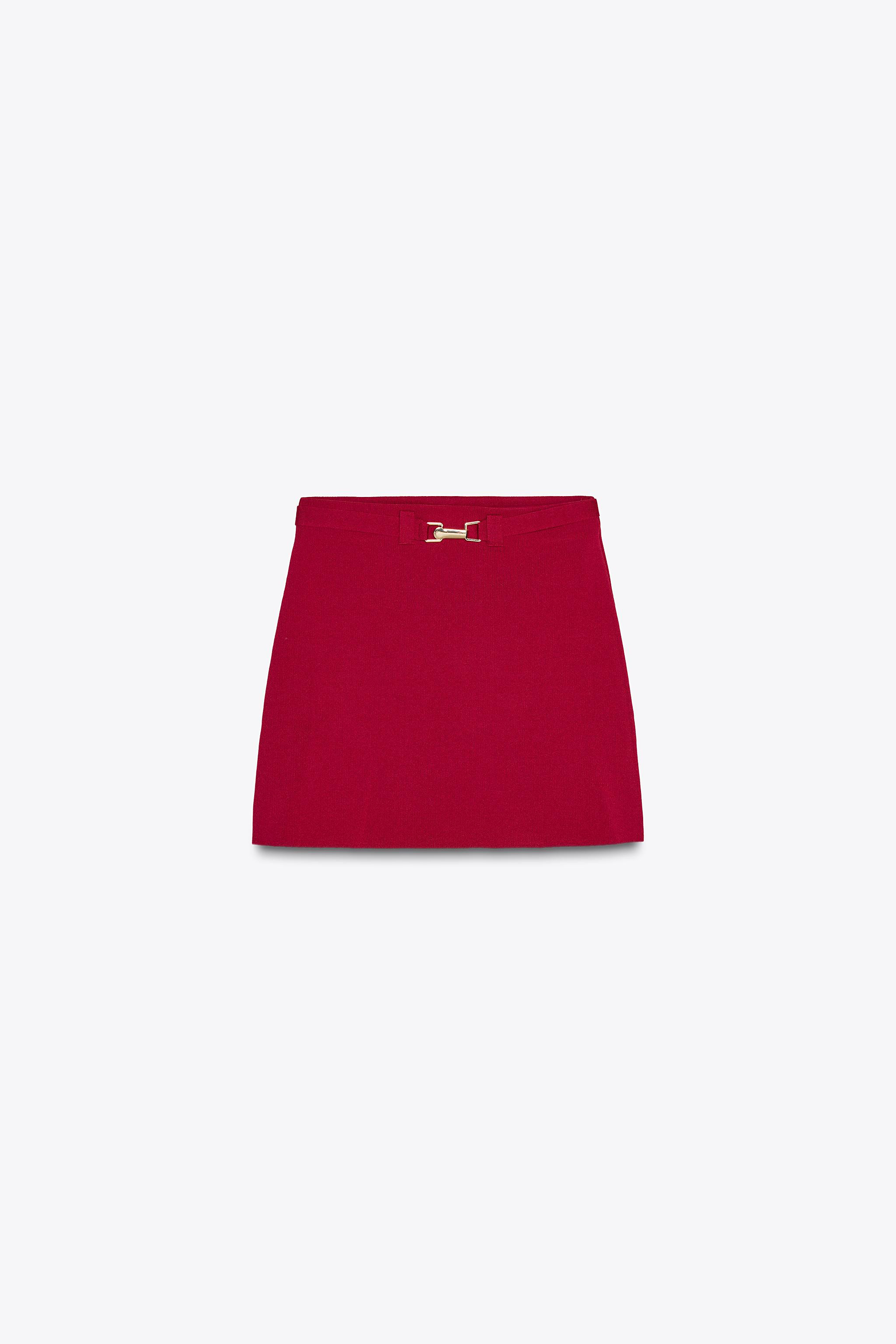 BELTED KNIT MINI SKIRT | Zara US