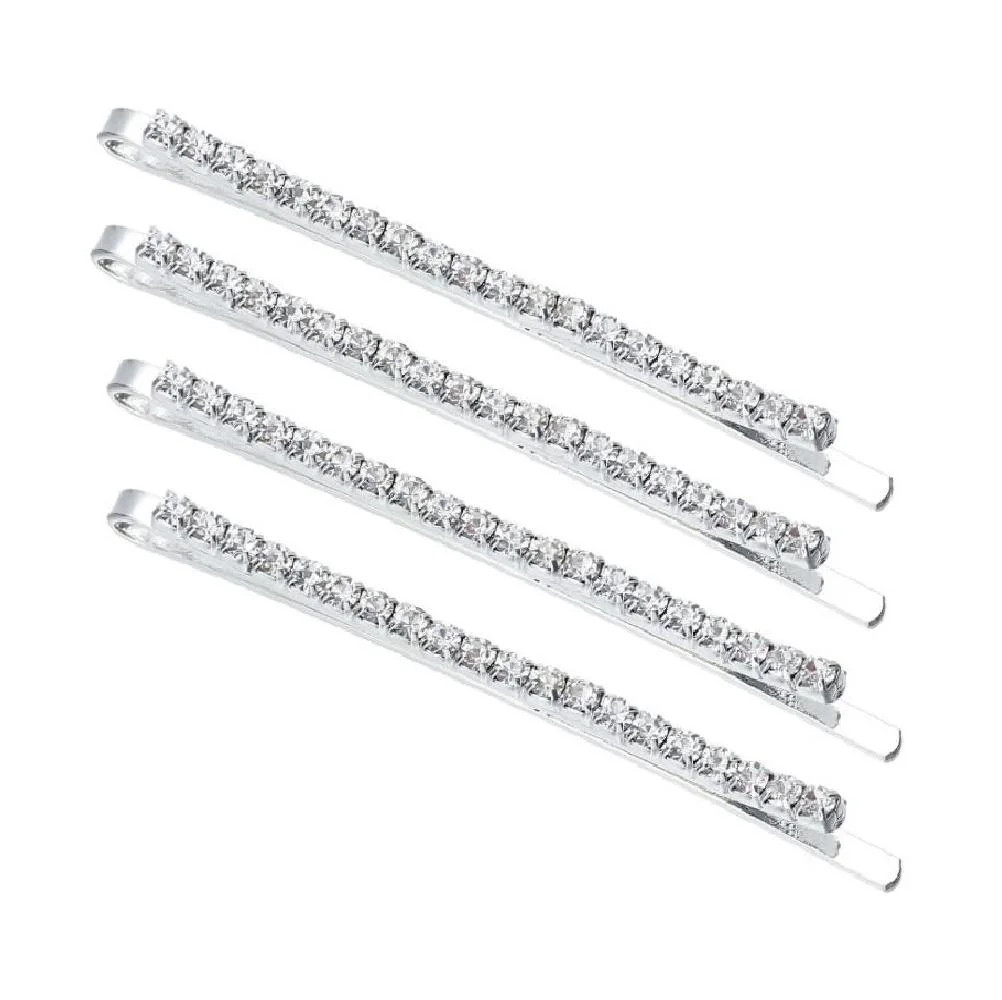 Rhinestone Bobby Pins 2.5" Long - Silver | Walmart (US)