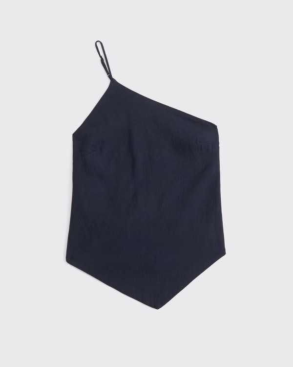 Women's One-Shoulder Asymmetrical Linen-Blend Top | Women's Tops | Abercrombie.com | Abercrombie & Fitch (US)