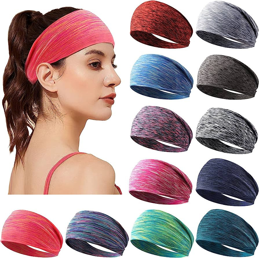 Women's Workout Headbands Non Slip Sport Sweatbands Yoga Hairbands for Travel Fitness Athletic El... | Amazon (US)