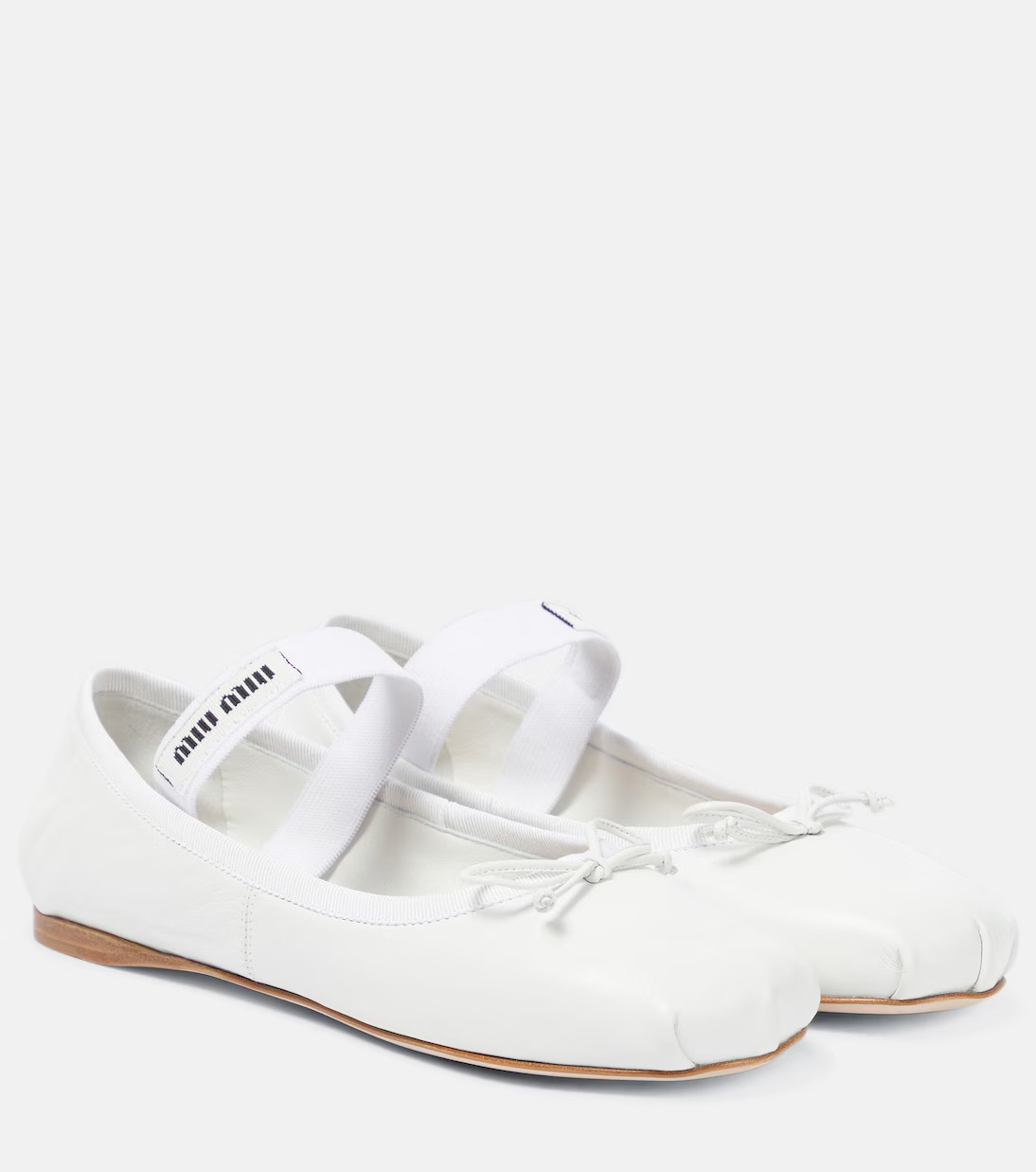Logo leather ballet flats | Mytheresa (UK)
