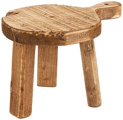 Creative Co-Op Round Wood Pedestal with Handle, Small, Brown | Amazon (US)