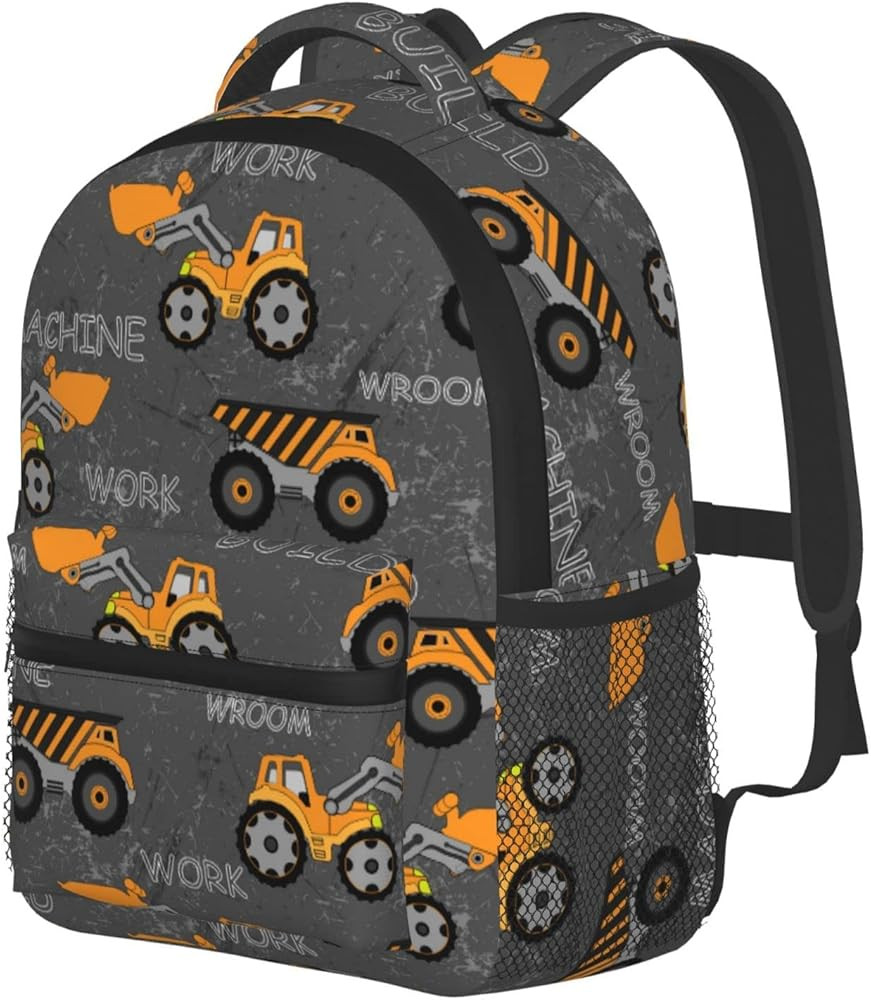 Toddler Backpack Construction Truck Tractor Kid Backpack for Boys Waterproof Bookbag Kindergarten... | Amazon (CA)