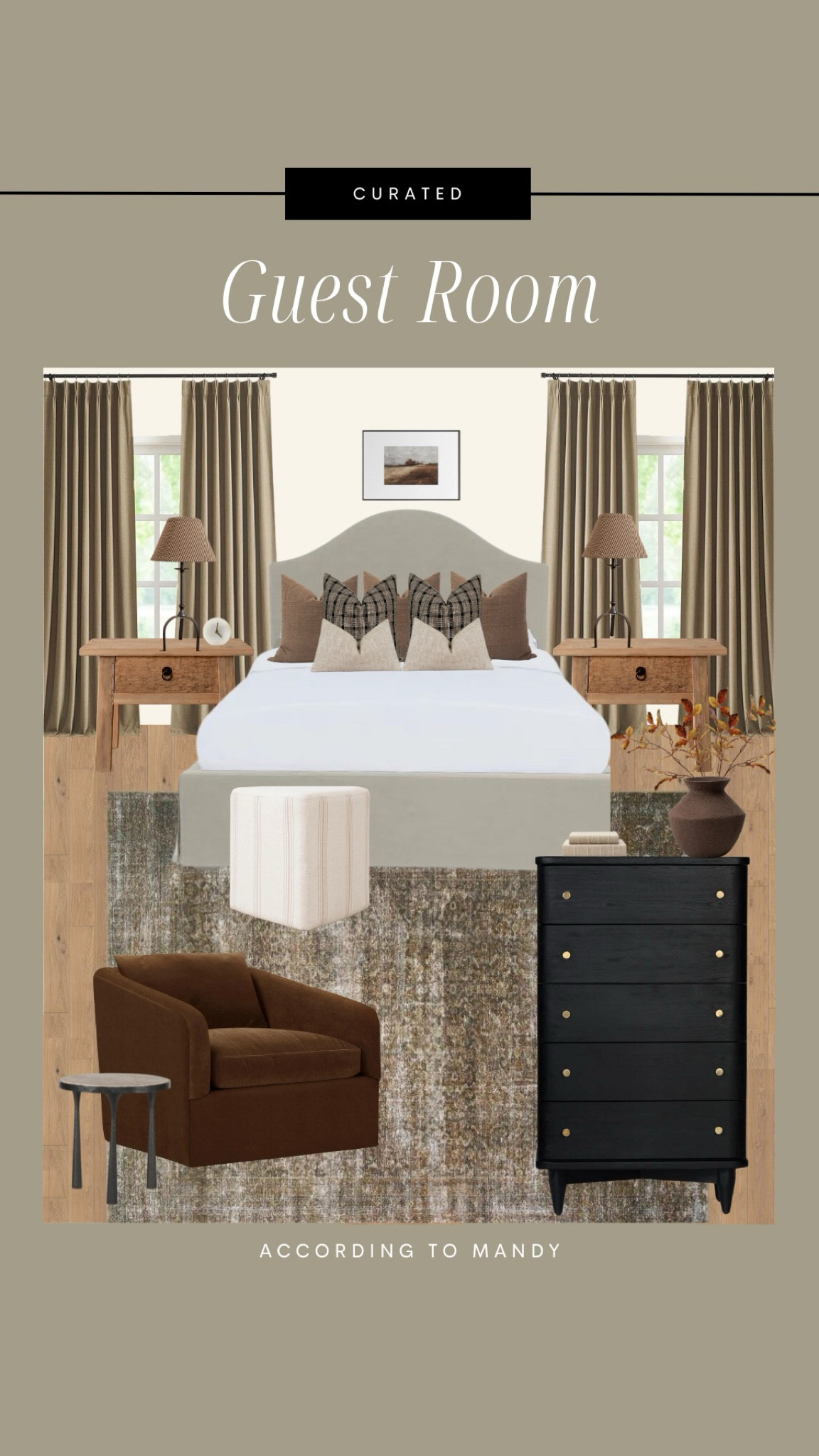 Curated Guest Room!

seasonal guest room, fall guest room, fall vibes, fall finds, fall home decor, bedroom design, master bedroom design, guest room design, earthy bedroom design, wayfair finds 

#LTKSeasonal #LTKHome #LTKStyleTip