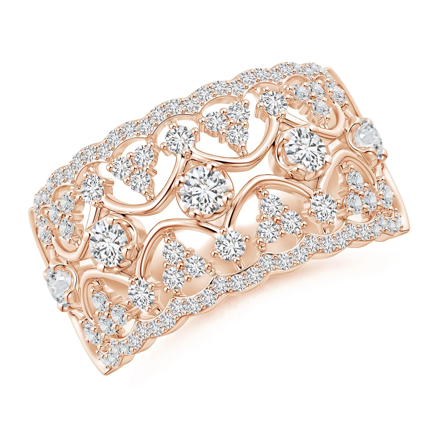 Art Deco Inspired Diamond Broad Filigree Anniversary Ring | Angara | Angara US