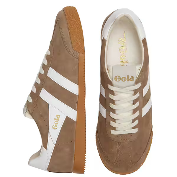 Gola Men's Elan Suede Lace-Up Sneakers Tabacco/White - Size: 10 1/2 D-Width | The Men's Wearhouse
