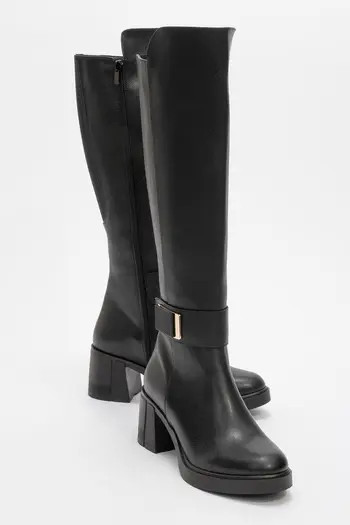 Moreni Stretch Buckle Block Heel Knee High Boot | Nordstrom