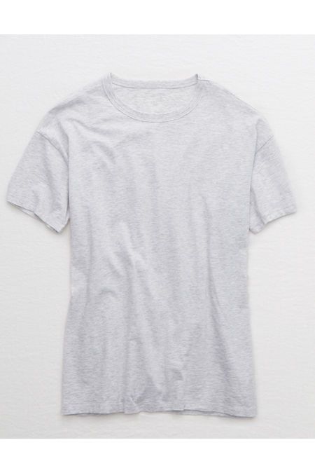 Aerie Boyfriend Distressed Oversized T-Shirt Women's Light Heather Gray XXL | American Eagle Outfitters (US & CA)