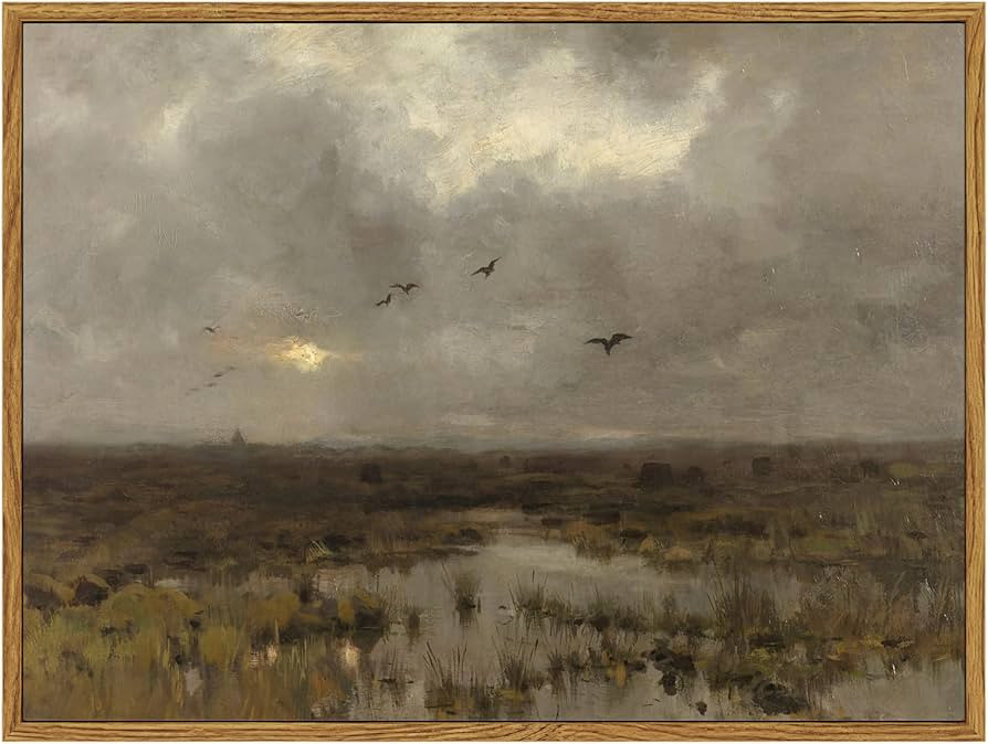 ARPEOTCY Vintage Framed Wall Art, Halloween Dark Academia Room Decor, Moody Swamp Paintings Decor... | Amazon (US)