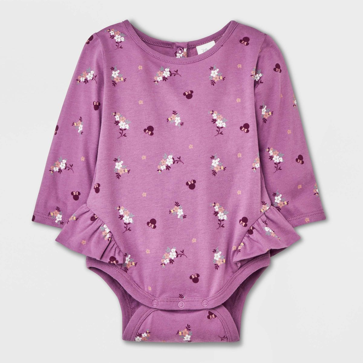 Baby Girls' Disney Mickey Mouse & Friends Printed Bodysuit - Purple | Target