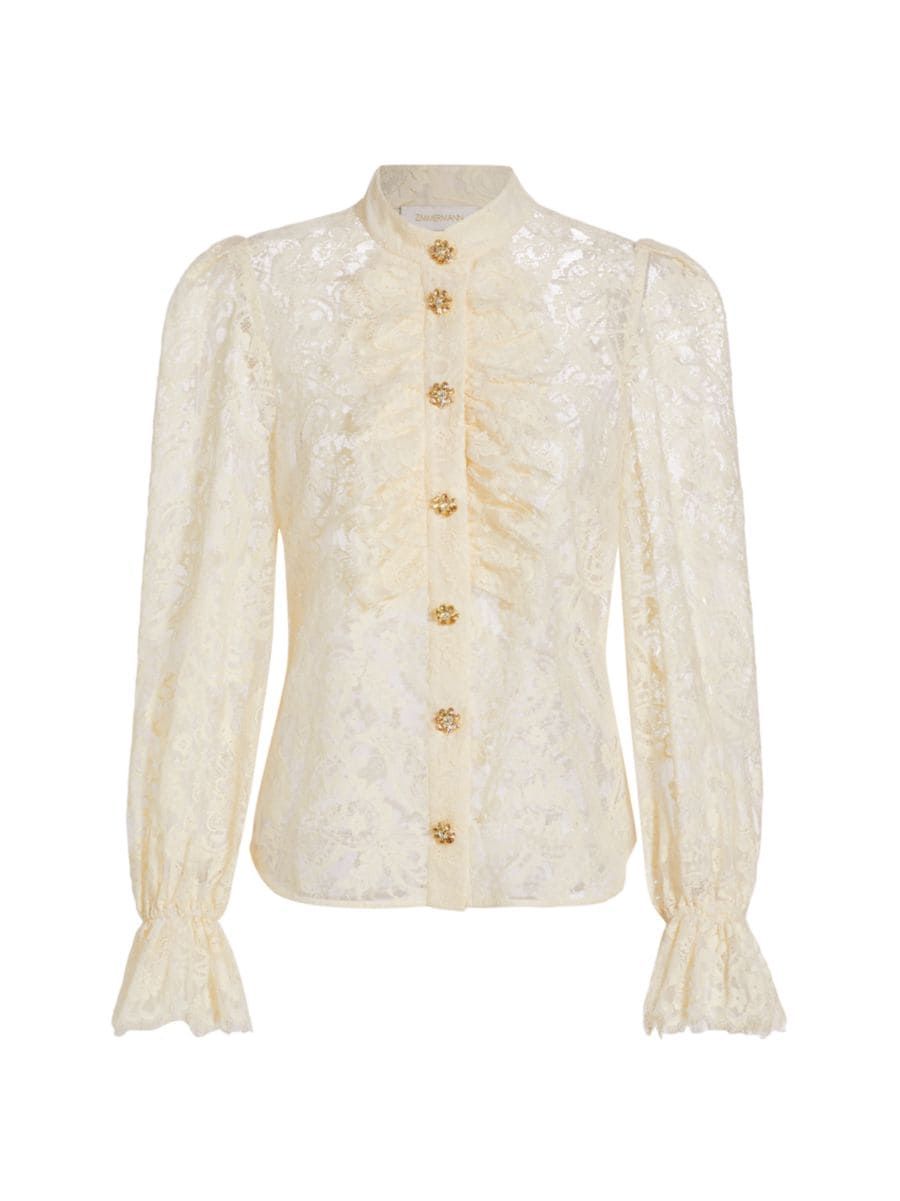 Lyrical Cotton-Blend Lace Blouse | Saks Fifth Avenue