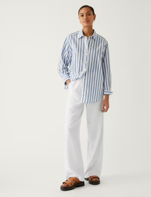 Linen Rich Wide Leg Trousers | Marks & Spencer (UK)
