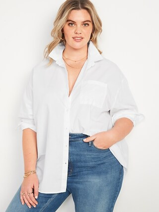 Oversized Boyfriend Long-Sleeve Shirt for Women | Old Navy (US)