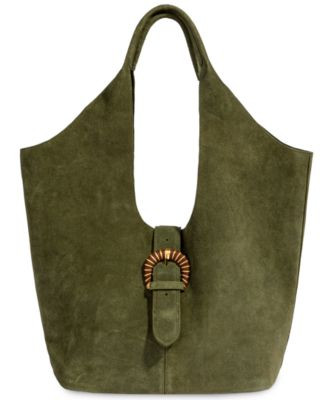Sam Edelman Lucy Buckle Medium Double Handle Tote Handbag - Olive | Macy's