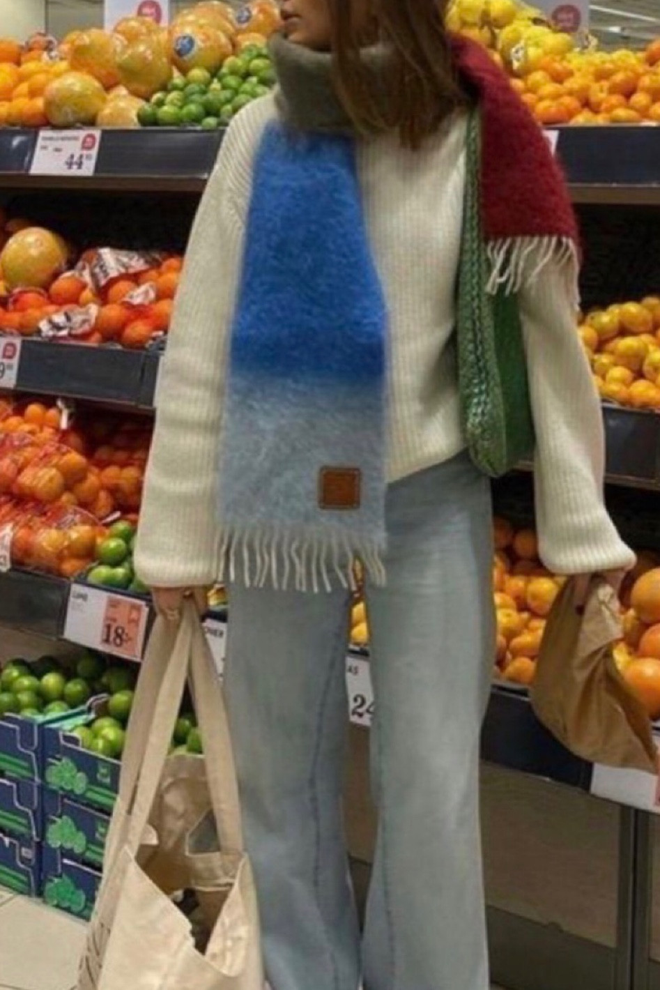 Fall style! Beautiful scarf.. baggy jeans.. white sweater… white tote bag! So cute for any occasion!!!!

#LTKSeasonal #LTKstyletip #LTKitbag