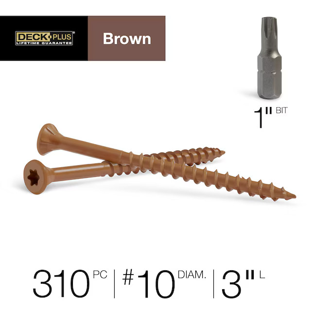 Deck Plus #10 x 3-in Wood To Wood Deck Screws (310-Per Box) Lowes.com | Lowe's