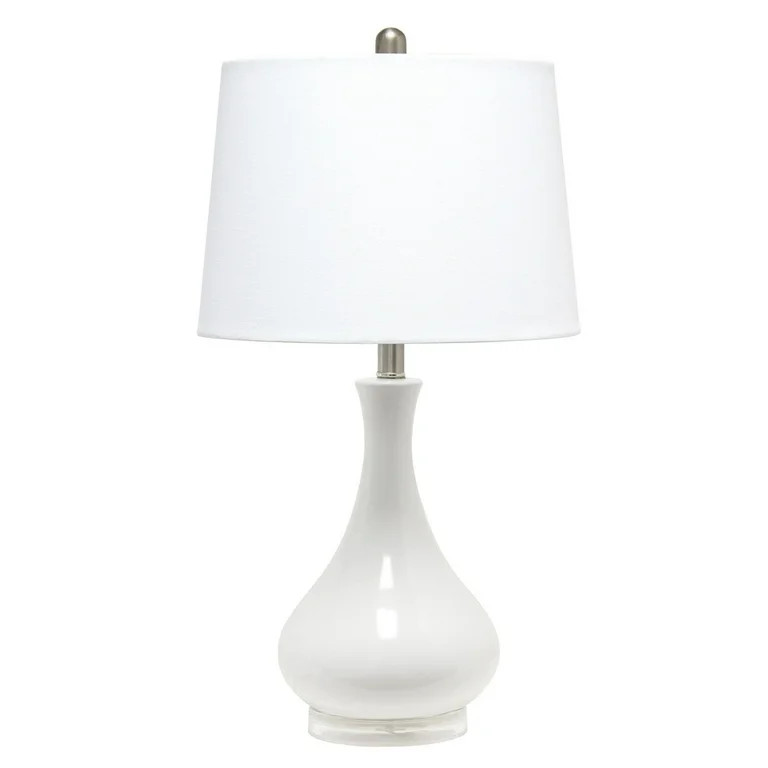 Elegant Designs Ceramic Tear Drop Shaped Table Lamp - White | Walmart (US)