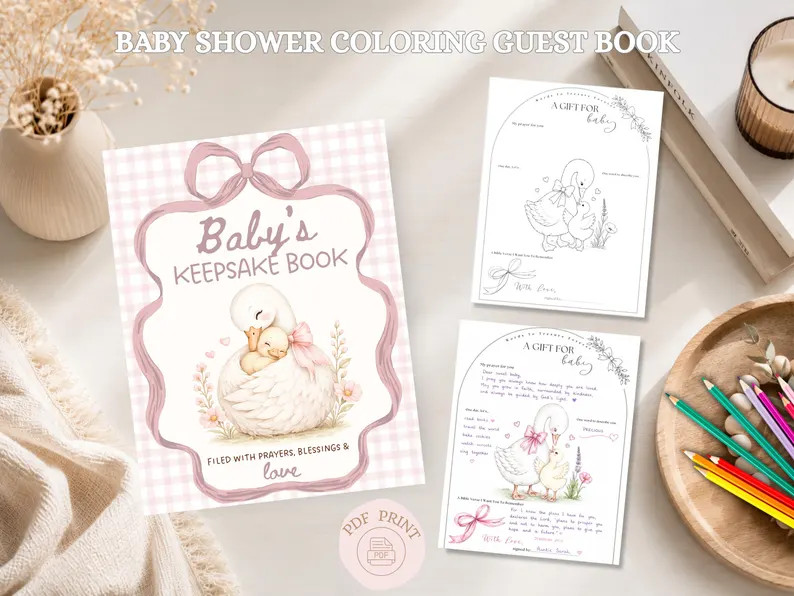 Silly Goose Baby Shower Coloring Guest Book | Printable Keepsake Activity (Digital Download) | Etsy (Global)