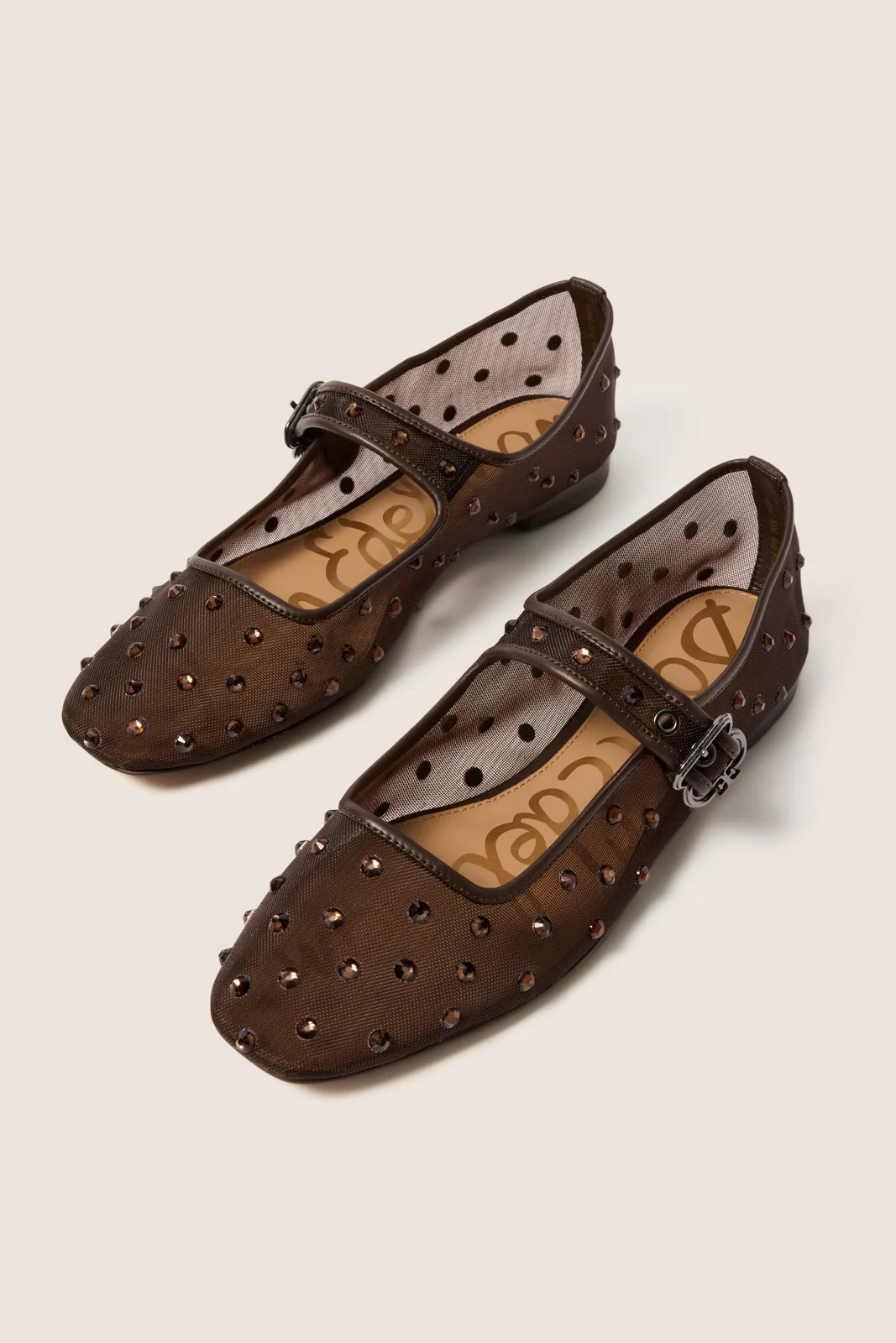 SAM EDELMAN Women's Michaela Shine Flat, Size 6.5, Brown | Evereve