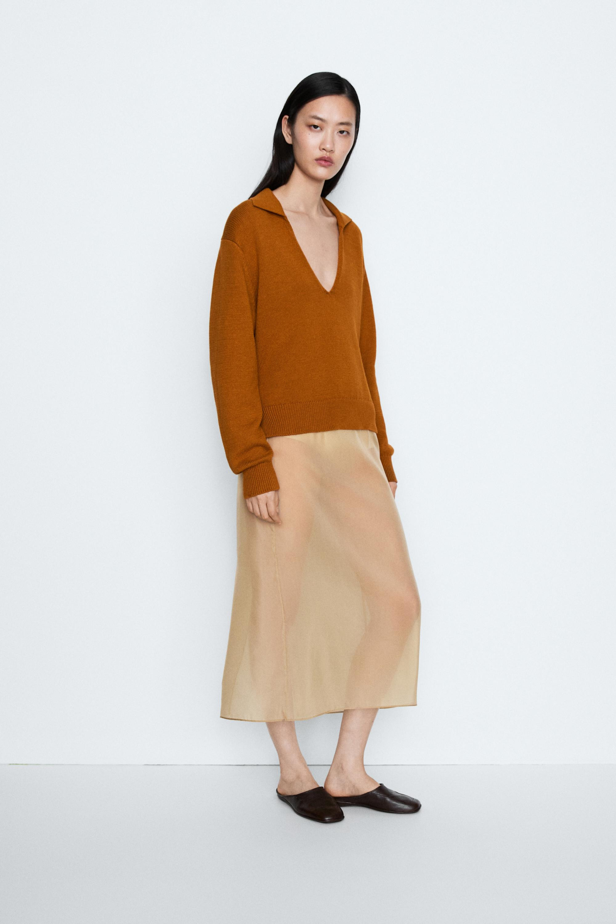 Strickpullover aus reiner Baumwolle mit V-Ausschnitt - STUDIO | Massimo Dutti DE