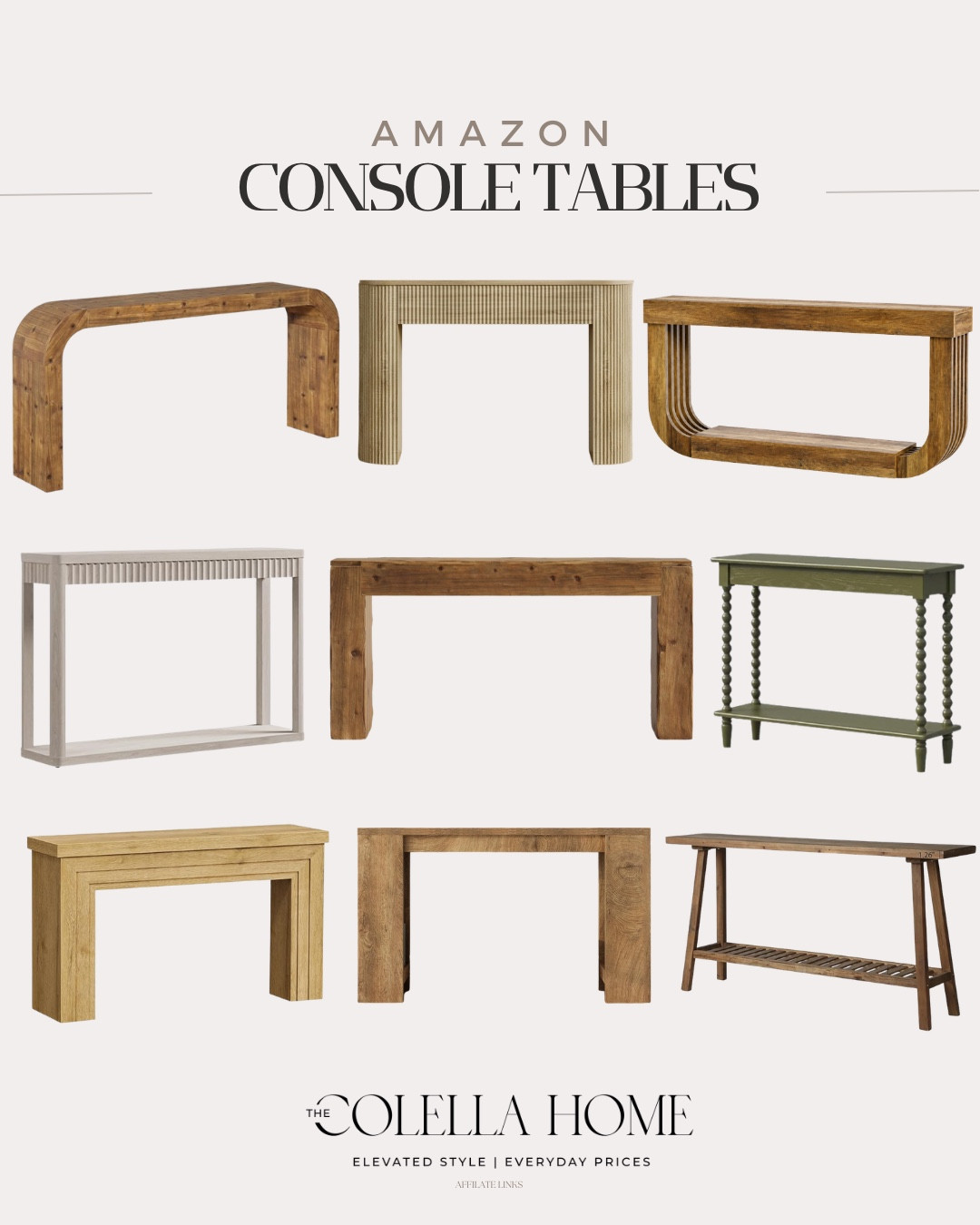 Loving these console tables for any room in your home!

Looks for less, furniture, console tables, neutral home, summer refresh

#LTKHome #LTKSaleAlert #LTKSeasonal