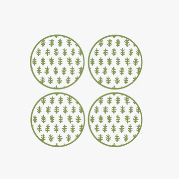Agra Green Coaster Set | Dear Keaton