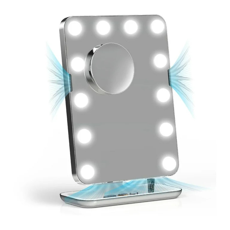 Sharper Image SpaStudio Hollywood Vanity Mirror with Fans White/Chrome | Walmart (US)