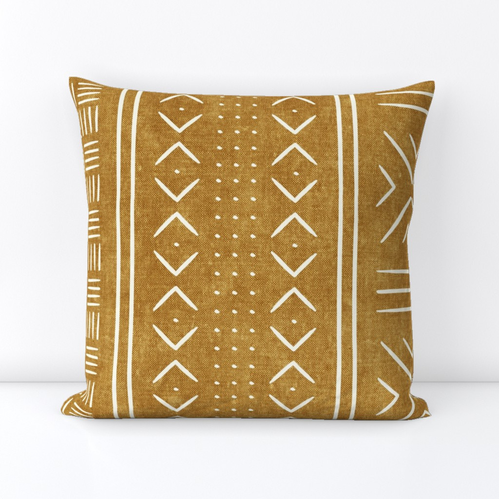 165mustard mud cloth - dots - mudcloth tribal - LAD19 Square Throw Pillow Cover bylittlearrowdeco... | Spoonflower