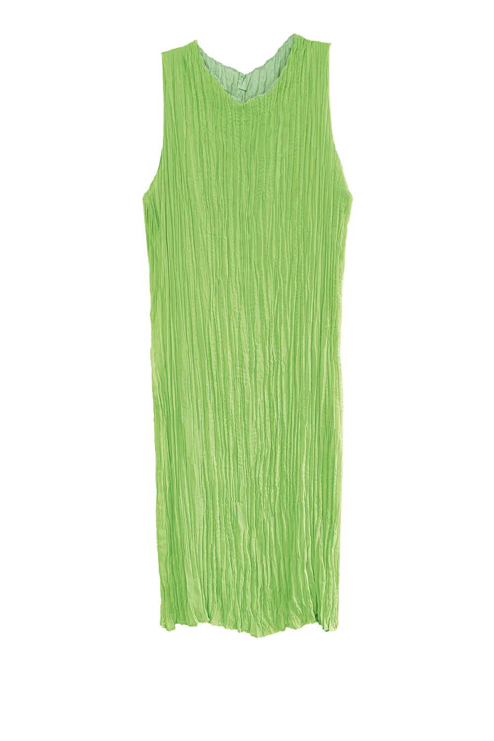 Jaya Pleated Dress- Reversible Lime/ Sage Green | BAACAL Limited, LLC