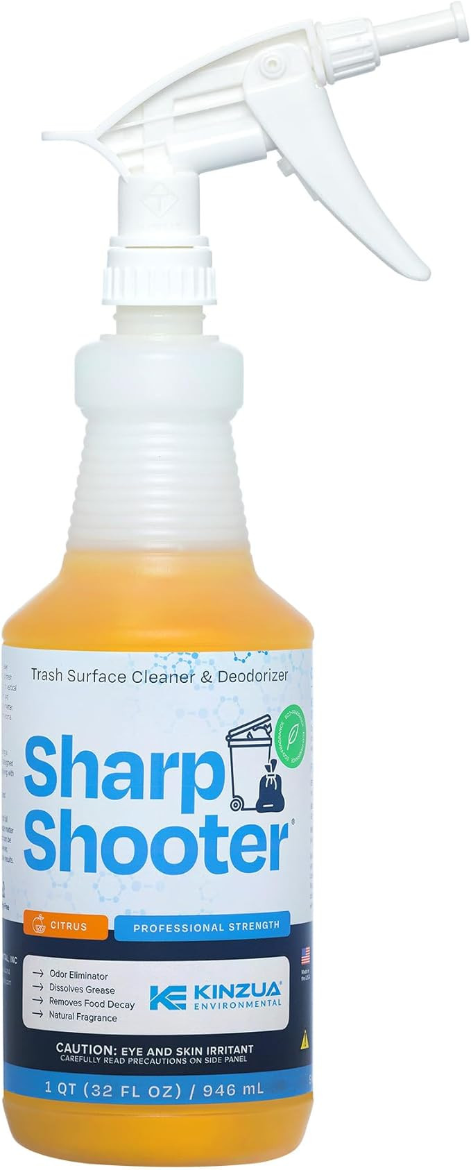 KINZUA ENVIRONMENTAL Sharpshooter, Heavy-Duty Trash Can Odor Eliminator & Degreaser, Garbage Surf... | Amazon (US)