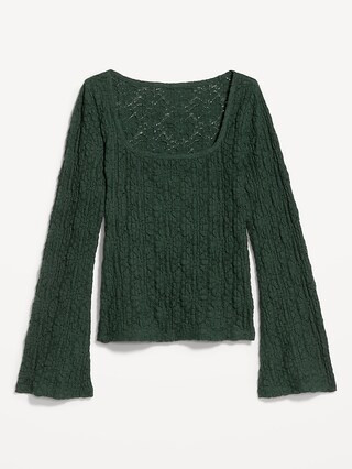 Textured Lace Scoop-Neck Top | Old Navy (US)