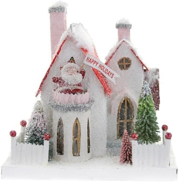 Cody Foster and Co Santa's White and Red 8.5 inch Christmas Village House Happy Holidays, Multico... | Amazon (US)