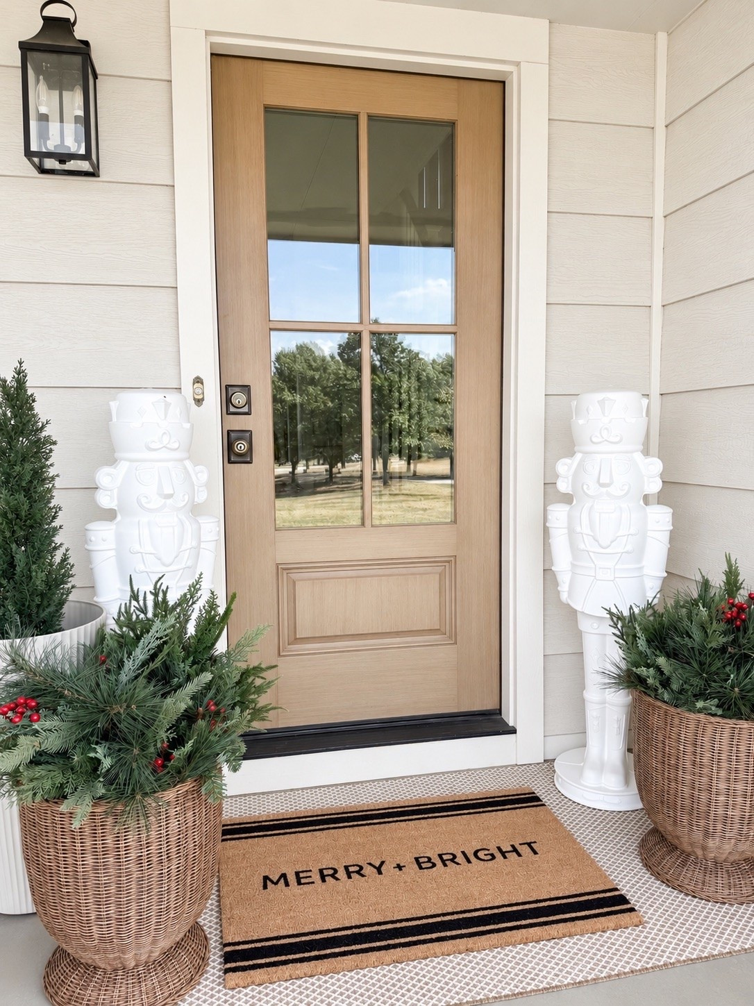 #ad The perfect simple classic Christmas front porch! Love these paintable nutcrackers, other designs are available, perfect to customize your holiday decor! @Wayfair #wayfair #wayfairpartner

#LTKSeasonal #LTKHome #LTKSaleAlert
