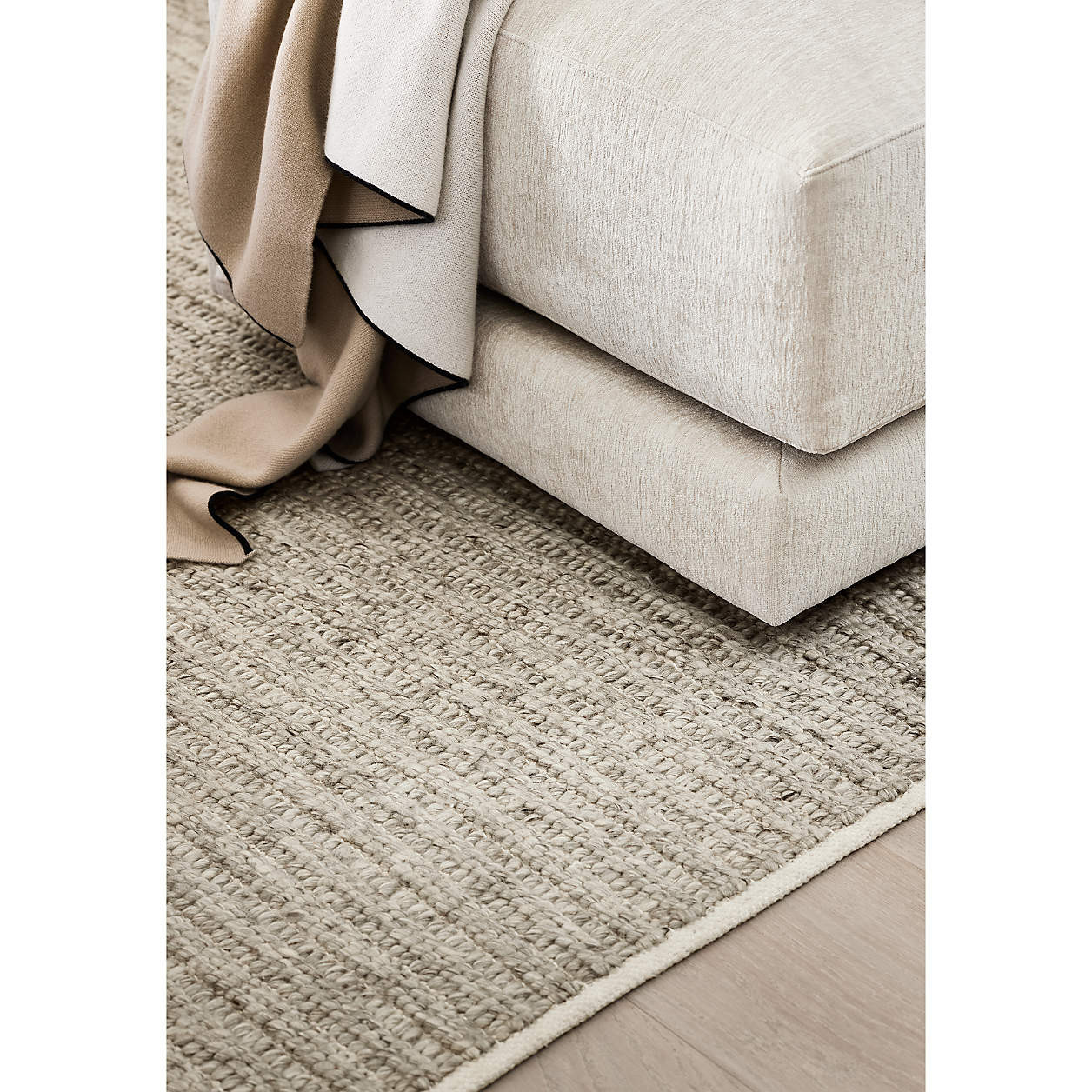 Prato Performance Wool Ivory Area Rug 9'x12' + Reviews | Crate & Barrel | Crate & Barrel