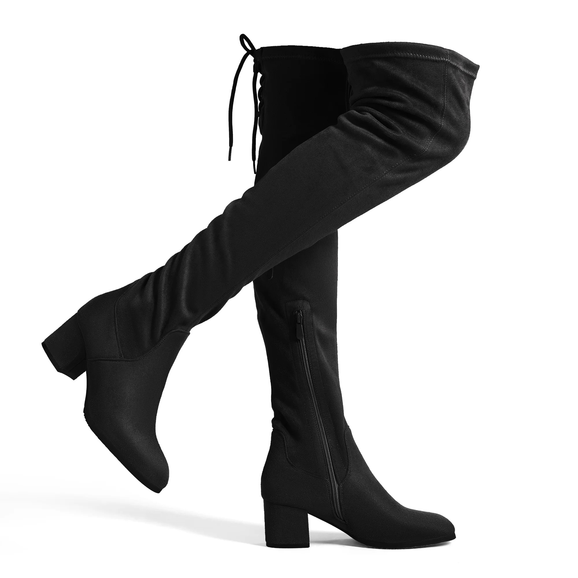 DREAM PAIRS Women's Over The Knee Thigh High Chunky Heel Boots Long Stretch Sexy Fall Boots LAURE... | Walmart (US)
