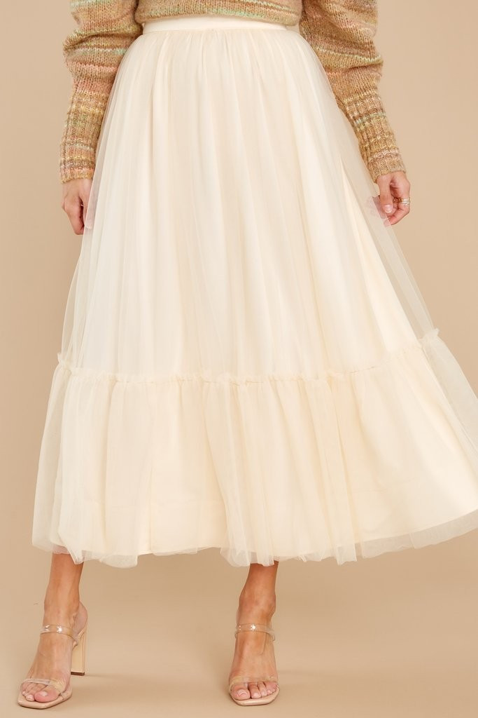 Go With The Flow Cream Skirt | Red Dress 