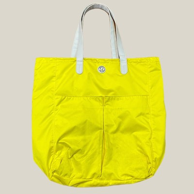 Lululemon Go With The Flow Tote Bag Yellow Nylon Pockets Laptop Gym | eBay US
