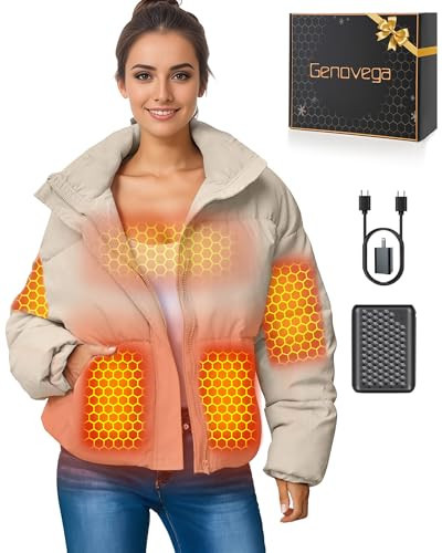 Heated Jacket with Battery Pack 7.4V 12v (Unisex), Heated Coat for Women and Men Detachable Hood Graphene 3xl 4xl Battery Pack Included Puffer Rechargeable Usb Electric Warming Coat Apparel Clothes | Amazon (US)