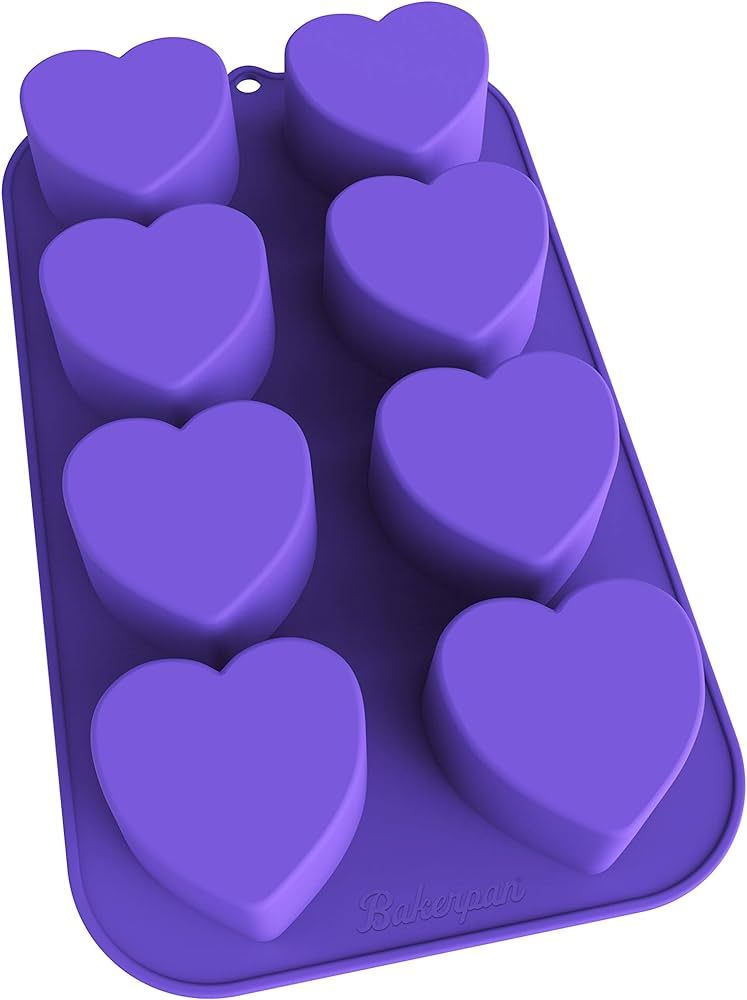 Bakerpan Silicone Heart Mold for Baking, Mini Cake Heart Pan, Valentine's Day Silicone Mold, Hear... | Amazon (US)