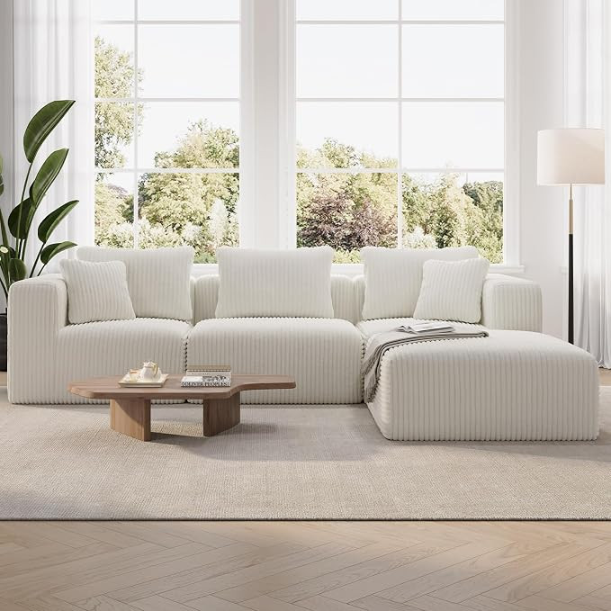 Novilla 106" Modular Sectional Sofa, Modern Cloud Sectional Couch with Smarts Coil® Support, L-S... | Amazon (US)