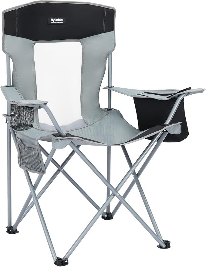 Folding Camping Chairs, Portable Lightweight Lawn Camp Chair, Gray | Amazon (US)