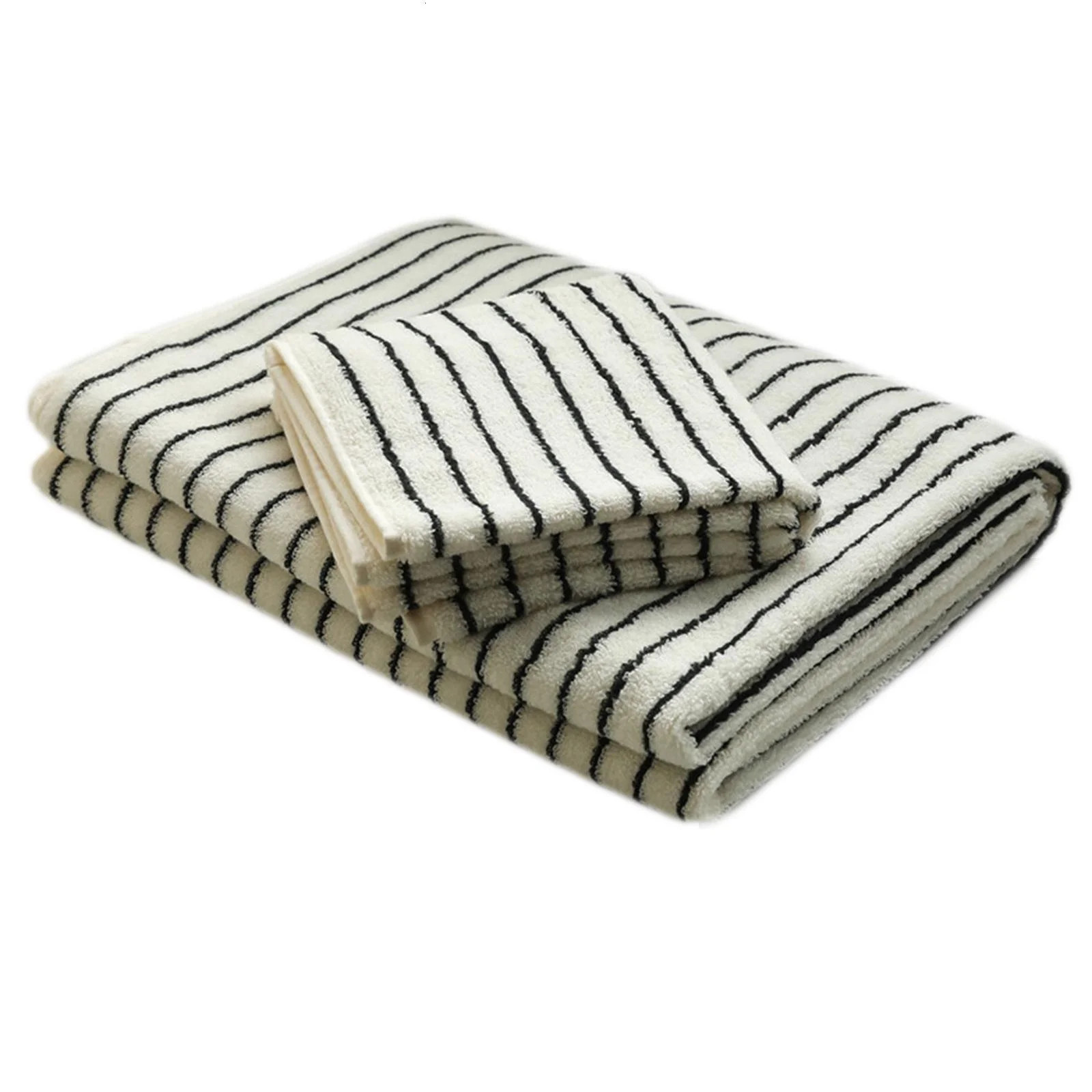 SDFGTstore Retro Classic Black White Striped Jacquard Bath Towel Combed Cotton Facecloth Shower B... | Walmart (US)