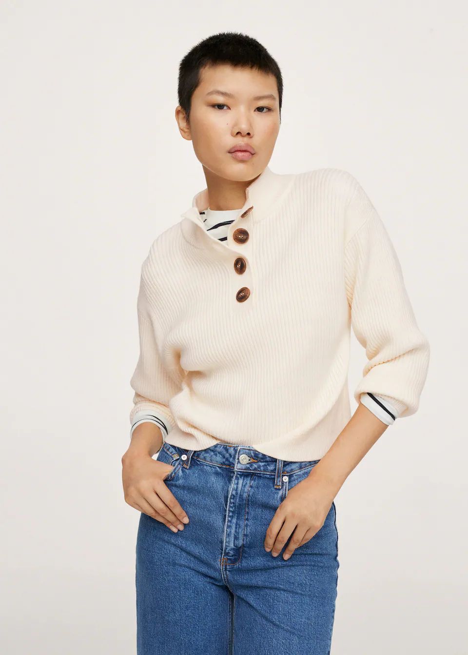 Ribbed knit sweater | MANGO (US)