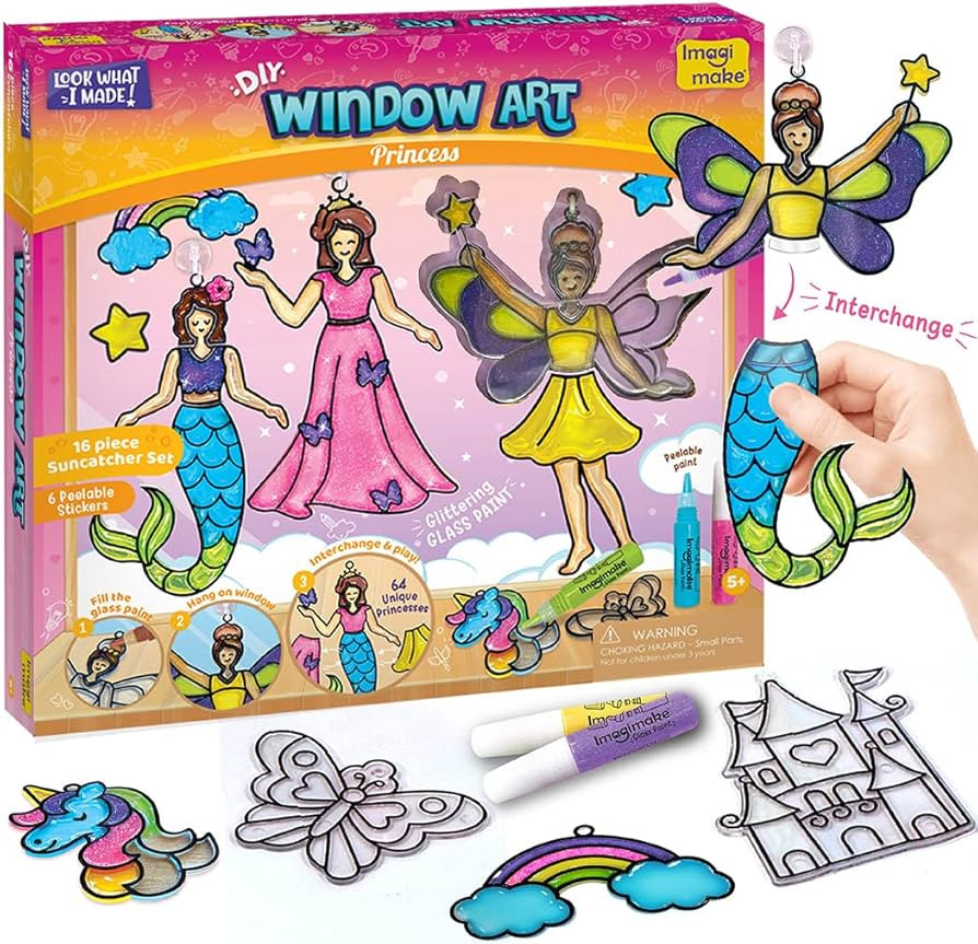 Imagimake Window Art Princess | Suncatcher Kit | Arts and Crafts for Kids Ages 8-12 | Girls Toys ... | Amazon (US)